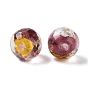 Handmade Gold & Silver Foil Lampwork Beads, Round