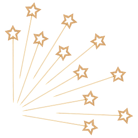 100шт. бамбуковые украшения для торта в виде звезд с палочками, карточки-вкладыши для торта, для украшения торта