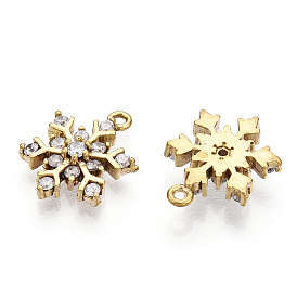 Micro cuivres ouvrent charmes de zircons, Noël flocon de neige, sans nickel, clair
