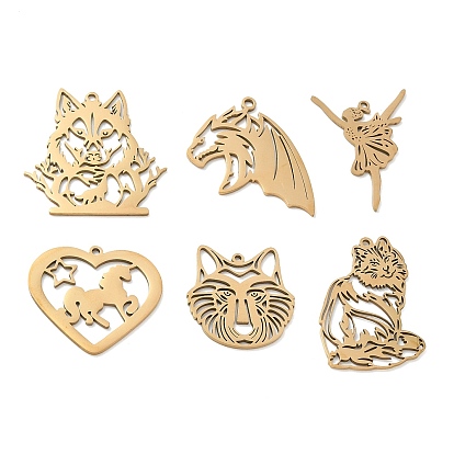 201 Stainless Steel Pendants, Laser Cut, Animals/Human Charms
