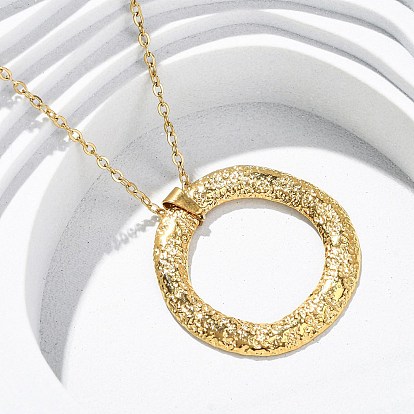 304 ожерелья с текстурированным кольцом из нержавеющей стали, ионное покрытие (ip)