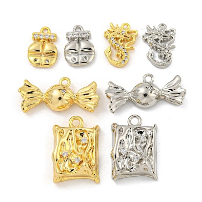 Латунные микропаве прозрачные подвески с фианитом