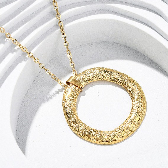 304 ожерелья с текстурированным кольцом из нержавеющей стали, ионное покрытие (ip)