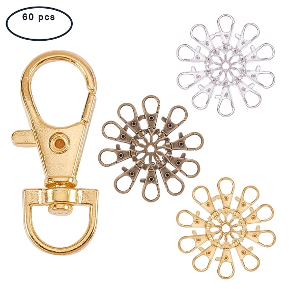 Alloy Swivel Lobster Claw Clasps, Swivel Snap Hook