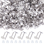 304 Stainless Steel Blank Flat Round Stud Earring Findings, with Plastic Ear Nuts