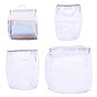 3Pcs 3 Styles Polyester Mesh Zipper Laundry Bags with Handles, Rectangle