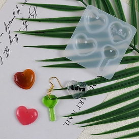 Valentine's Day Heart Pendant DIY Food Grade Silicone Molds, Resin Casting Molds, for UV Resin, Epoxy Resin Jewelry Making