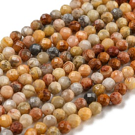 Chapelets de perles folles agate naturelles  , ronde à facettes