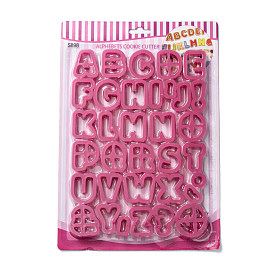 34Pcs Food Grade Plastic Alphabet & Punctuation Cookie Cutter Set, Bakeware Tools
