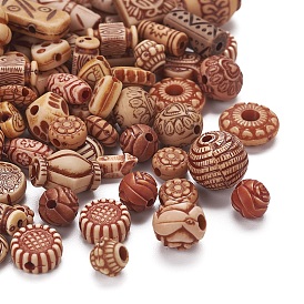 Mixed Antique Style Acrylic Beads, Mixed Shapes