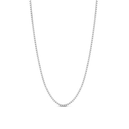 SHEGRACE 925 Sterling Silver Box Chain Necklaces, with S925 Stamp