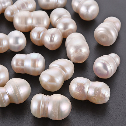 Natural Keshi Pearl Beads, Cultured Freshwater Pearl, No Hole/Undrilled, Gourd
