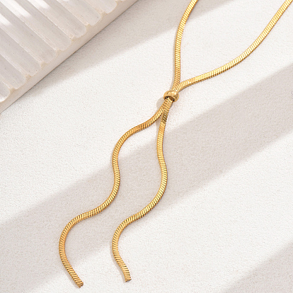 Стильные 201 ожерелья-лариаты из нержавеющей стали со змеиной цепочкой для женщин на каждый день