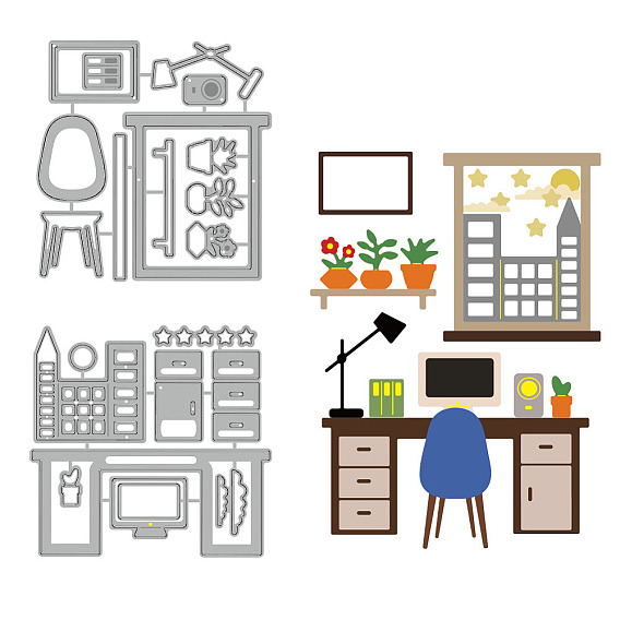 Офисная тема, режущие штампы из углеродистой стали, трафареты, для diy scrapbooking, Фотоальбом, декоративная бумага для тиснения, цвет нержавеющей стали