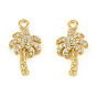 Латунные микропаве прозрачные кубические циркониевые подвески, без кадмия, без никеля и без свинца, очарование кокосового дерева, слева и справа