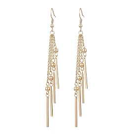 304 серьги-подвески с кисточками из нержавеющей стали, с латунной бисера