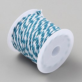 10м двухцветный хлопковый витой шнур, круглые