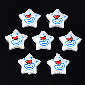 3D Printed ABS Plastic Imitation Pearl Beads, Star