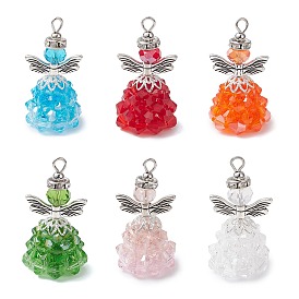 Стеклянные подвески, ангел, с имитацией австрийского хрусталя, тибетском стиле сплава angeltee бусы, бусины-разделители из хрусталя класса А из железа и латунные бусины