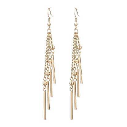 304 серьги-подвески с кисточками из нержавеющей стали, с латунной бисера