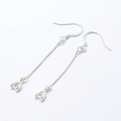 925 Sterling Silber Ohrhaken Erkenntnisse, mit Box-Kette & Anhänger-Bails