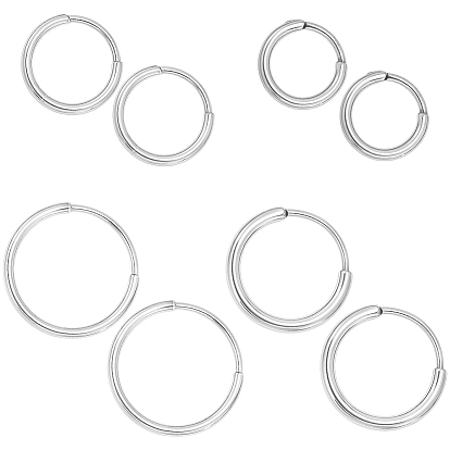 8 шт. 4 стили гипоаллергенные f136 серьги-кольца из чистого титана для имплантов