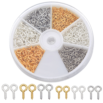 540 шт. 6 стили железный винт проушина колышки поручни, за половину пробурено бисера