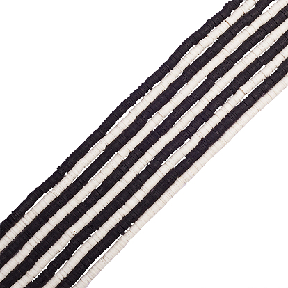 10нить 2 цвета черно-белые плоские круглые бусины ручной работы из полимерной глины, диск хейши бусины для гавайских серег браслет ожерелья ювелирных изделий