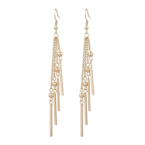 304 серьги-подвески с кисточками из нержавеющей стали, с латунной бисера