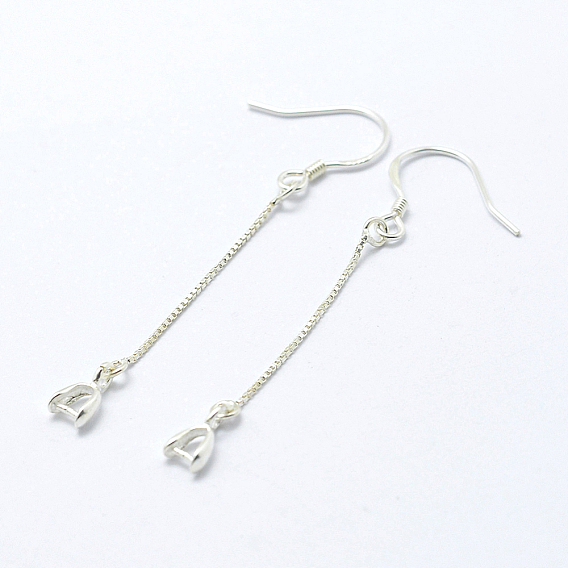 925 Sterling Silver Earring Hooks Findings, , with Box Chain & Pendant Bails