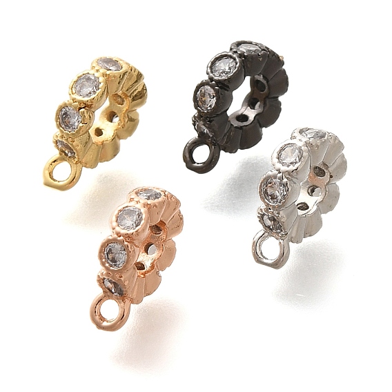 Плоская круглая стойка покрытие латунь микропаве кубический цирконий трубчатые дужки, долговечный, без свинца и без кадмия