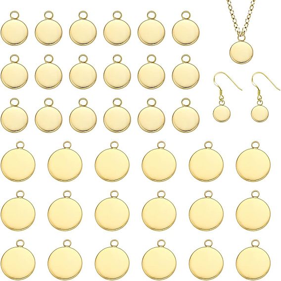 2 стили латунные подвески кабошоны оправы, чашки безель с краями, плоско-круглые