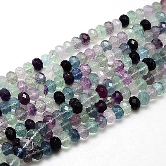 Fluorite naturel chapelets de perles, facette, rondelle