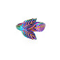 304 Stainless Steel Leaf Cuff Ring, Open Ring for Women