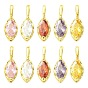 10Pcs 5 Colors Horse Eye Brass Micro Pave Cubic Zirconia Charms