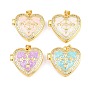 Подвески латуни медальон, с эмалью и фианитом, без кадмия и без свинца, реальный 18 k позолоченный, стойки покрытие, долговечный, сердце прелести