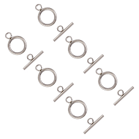 Unicraftale 304 Stainless Steel Ring Toggle Clasps