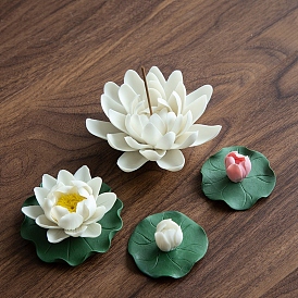 Lotus Porcelain Incense Burners,  Incense Holders, Home Office Teahouse Zen Buddhist Supplies