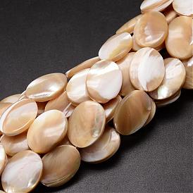 Natural Trochid Shell/Trochus Shell Beads Strands, Oval, 20x15x5mm, Hole: 1mm, about 20pcs/strand, 15.75 inch