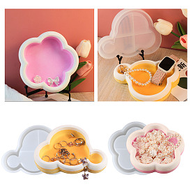 Cloud/Flower Jewelry Plate DIY Silicone Molds, Resin Casting Molds, for UV Resin, Epoxy Resin Craft Making