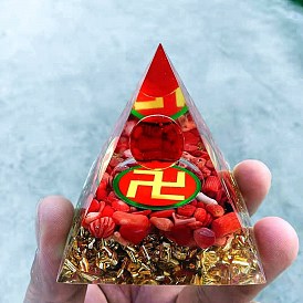 Crystal ball glue pyramid decoration home office decoration gravel resin handmade resin pyramid