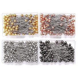 Stainless Steel Ball Positioning Head Pins, for Handcrafted Garment Head, 100 Pieces/Box