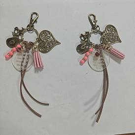 2Piezas de decoraciones colgantes de aleación, vidrio y acrílico con temática de caballos, con broches de langosta de la aleación de la garra