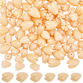 100 шт. 2 стили крашеные синтетические коралловые резные бусины, для изготовления ювелирных изделий DIY, Жасмин