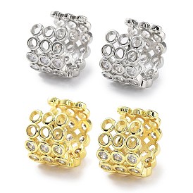 Brass Micro Pave Cubic Zirconia Cuff Earrings for Women