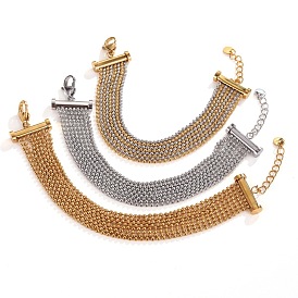 304 Многорядные браслеты-цепочки из нержавеющей стали с шариками для женщин