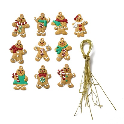 PVC Hanging Decorations, with Cord, Gingerbread Man, for Christmas