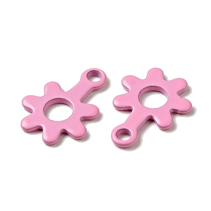 Spray Painted 201 Stainless Steel Charms, Flower Charms