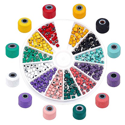 360Pcs 12 Colors Non-magnetic Synthetic Hematite Beads Strands, Beads Strands, Flat Round/Disc, Heishi Beads