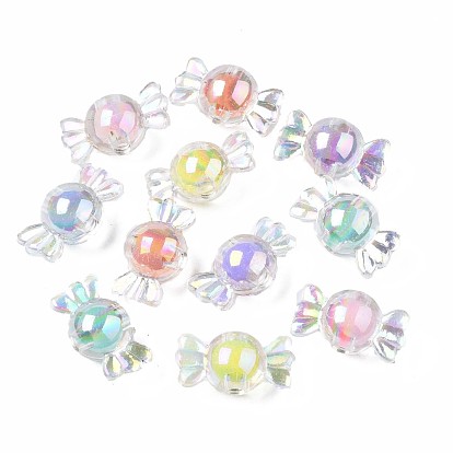 Perles acryliques transparentes, Perle en bourrelet, candy, couleur ab 